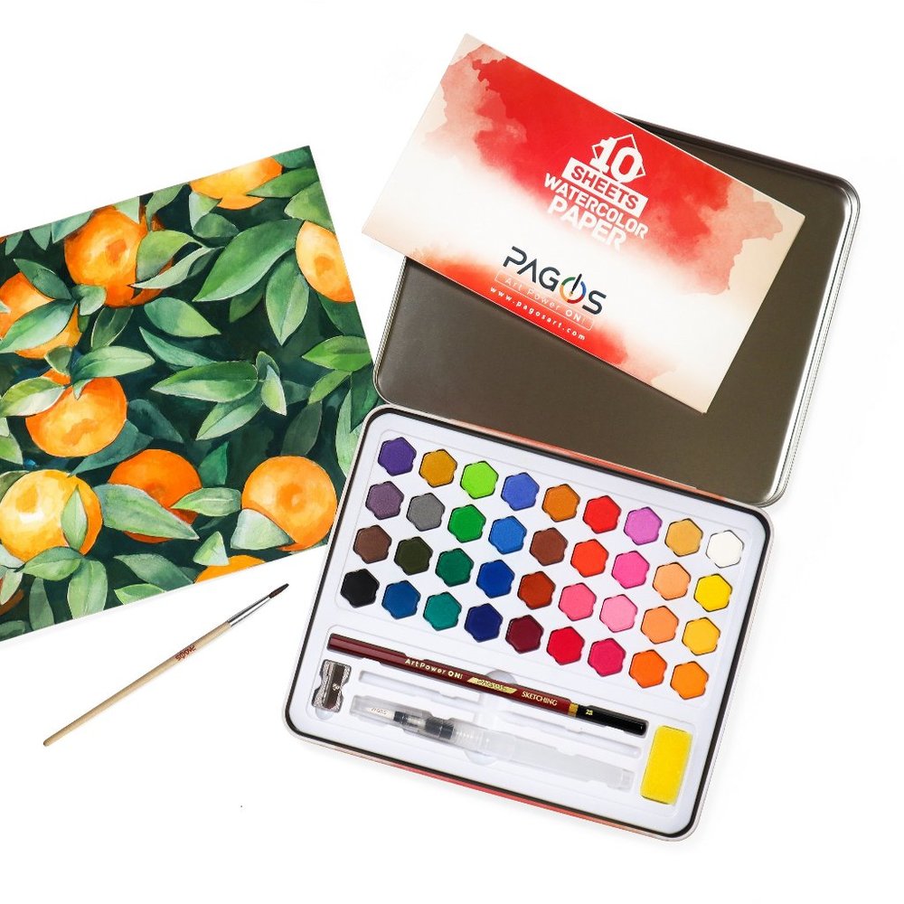 5 packs of - Pagos Watercolor Paint Set, 36 Colors, Gift Set